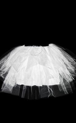 F7317-1 Pure White Mini Skirt with Mesh Overlay